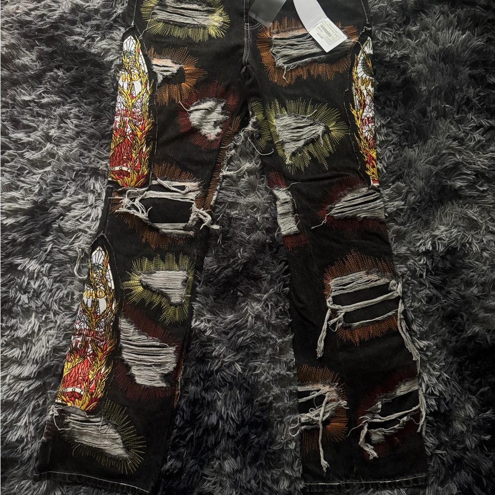 Who Decides War Embroidery Jeans